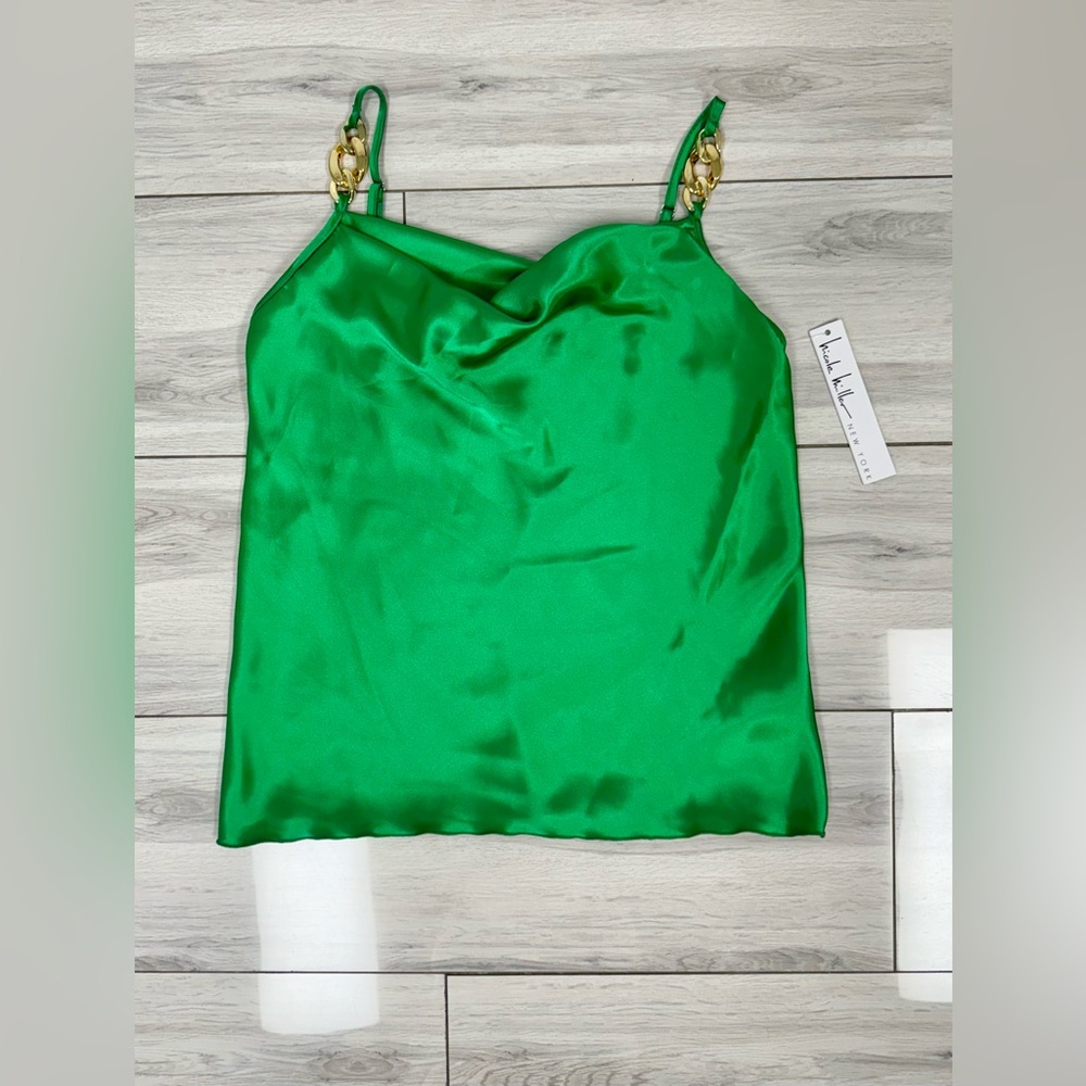 Nicole Miller Emerald Green Camisole with Gold Straps